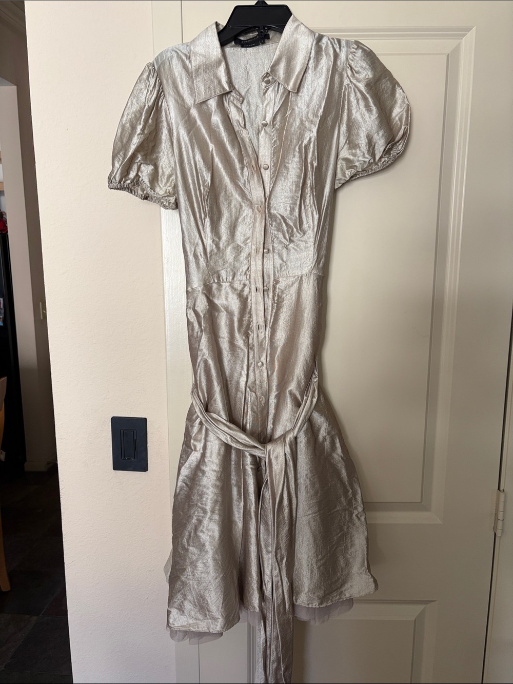 BCBGMaxAzria Striped Button-Down Shirt in Neutral Tones